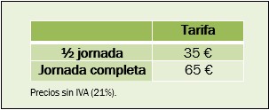 tarifas salas 2019 actos a pcuva