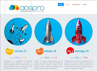 pantallazo aceleradora de proyectos